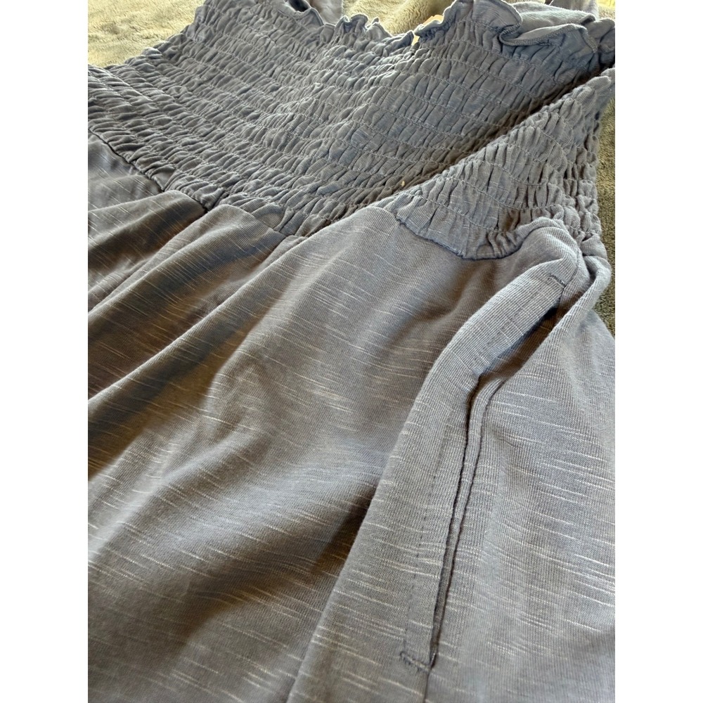 NWT Roxy Just Passing By Smocked Wide Leg Jumpsuit Blue Size Medium - Picture 5 of 9